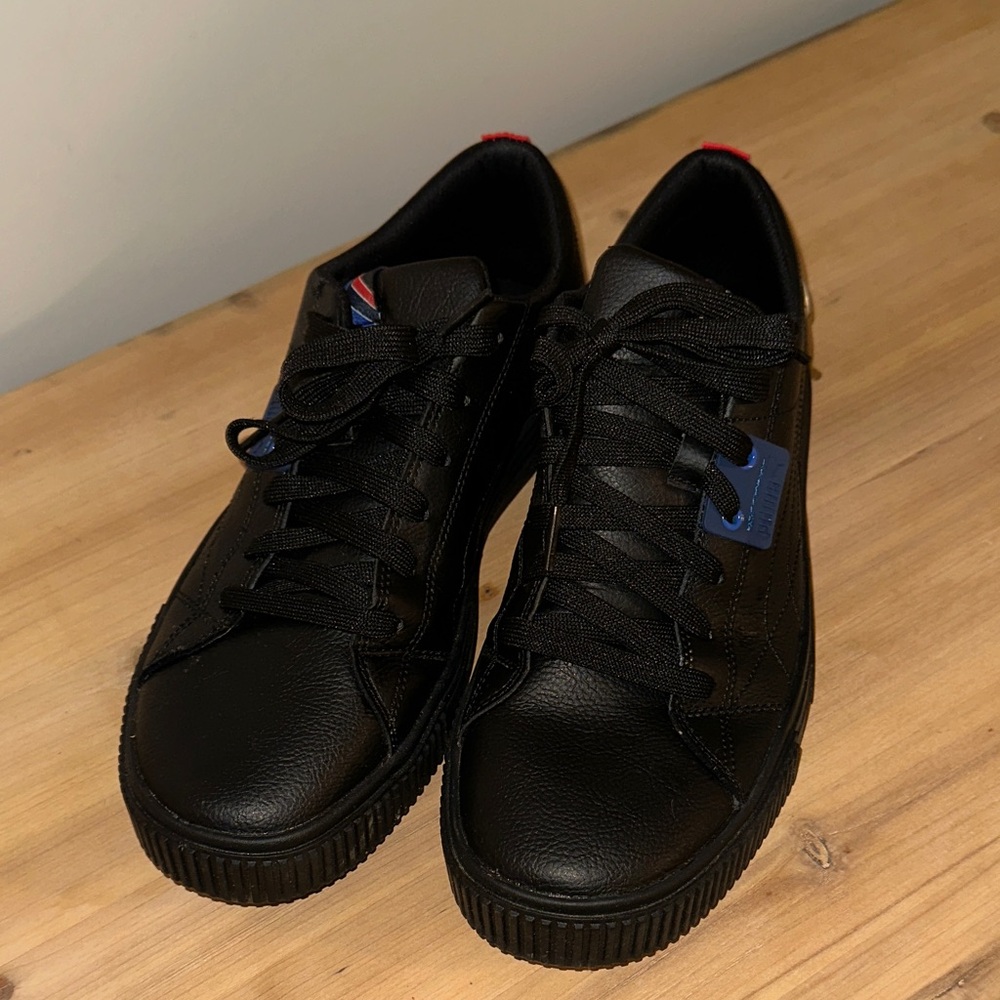 Puma Men's Black Sneakers with Blue Highlights